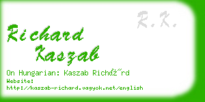 richard kaszab business card